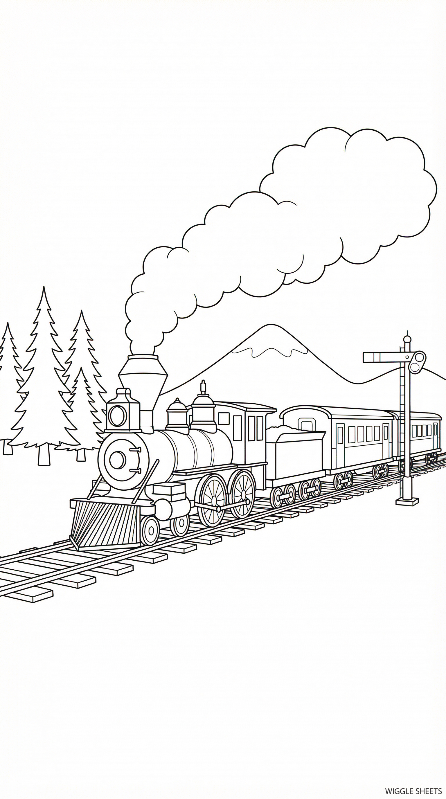 Steam Train Ride Coloring Page